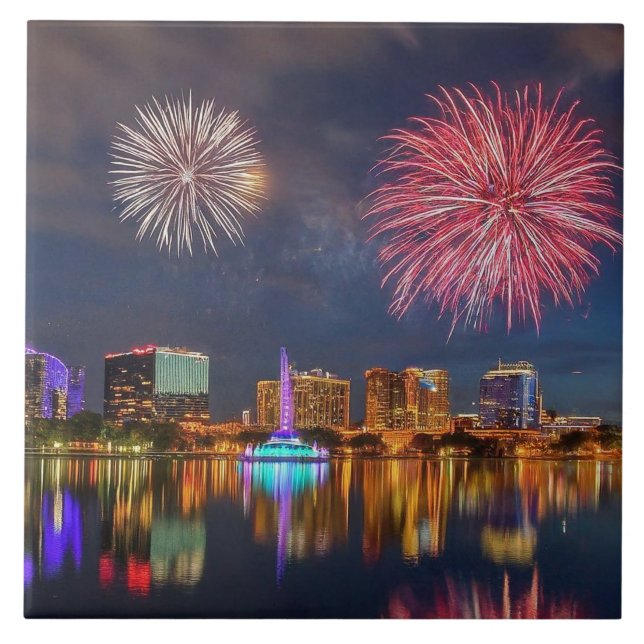 Orlando Florida Lake Eola Fireworks & Fountain (Frente)