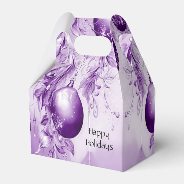 Ornações roxas Caixa de presente de Natal (Frente)