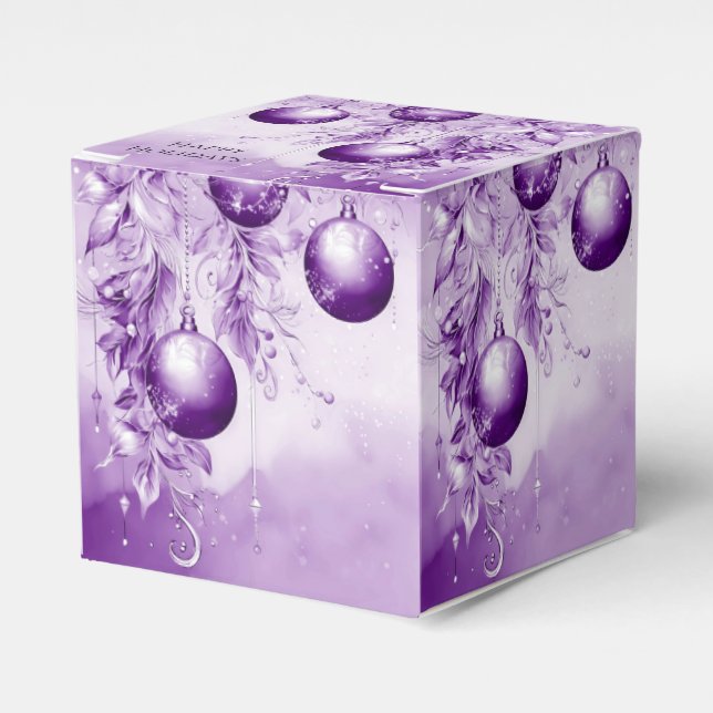 Ornações roxas Caixa de presente de Natal (Frente)
