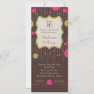 ornamentado 5x7 Doce 16 Convite de Aniversário