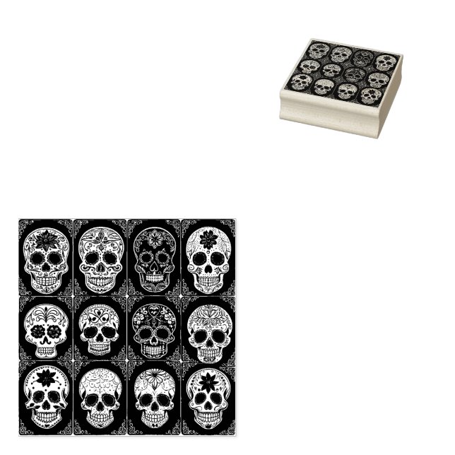 Ornamentado Açúcar Carimbo de Tinta Crônica Dia da (Carimbado)