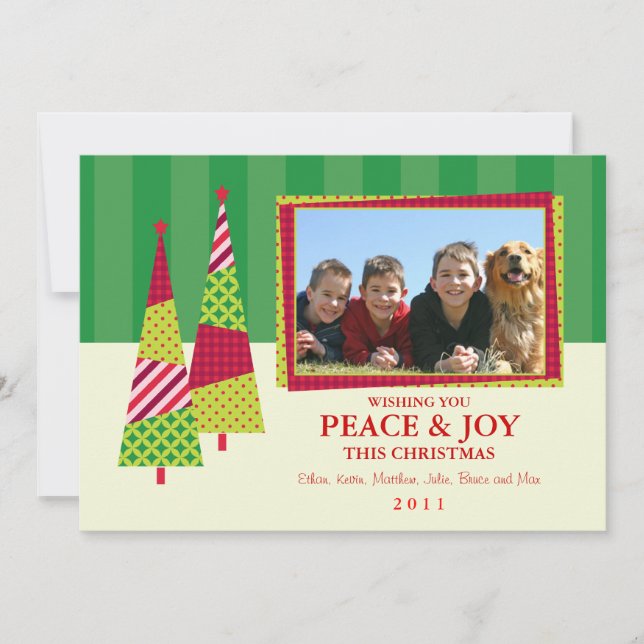 Ornamentado Árvore de Natal e Cartão com fotos de  (Frente)