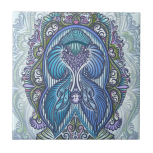 Ornamentado Azul e Teal Mandala Design