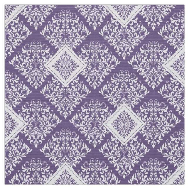 ornamentado barroco roxo Tecido branco Damasco (Modelo)