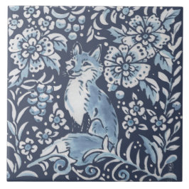 Ornamentado Branco Clássico Fox Forest Floral Art