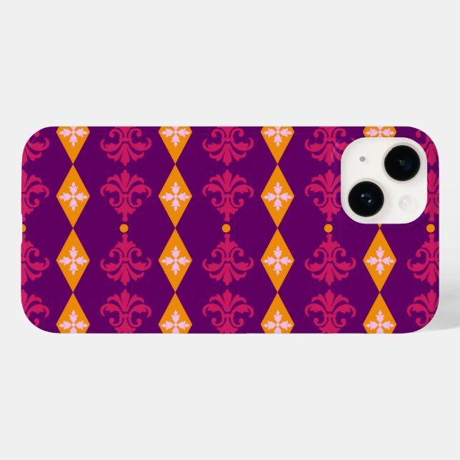 Ornamentado Damask Diamond Stripe (Verso (horizontal))