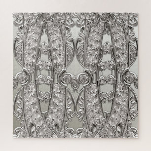 Ornamentado de prata moderno Quebra-cabeça de serr