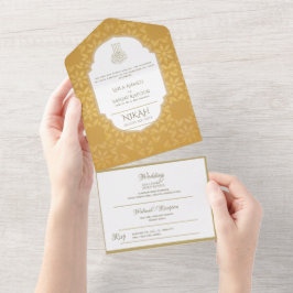 Ornamentado Dourado DO CASAMENTO Islâmico NIKAH WA