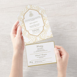 Ornamentado Dourado DO CASAMENTO Islâmico NIKAH WA