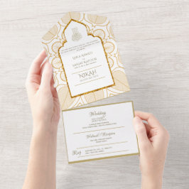 Ornamentado Dourado DO CASAMENTO Islâmico NIKAH WA