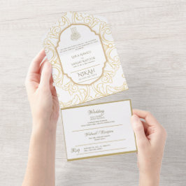 Ornamentado Dourado DO CASAMENTO Islâmico NIKAH WA