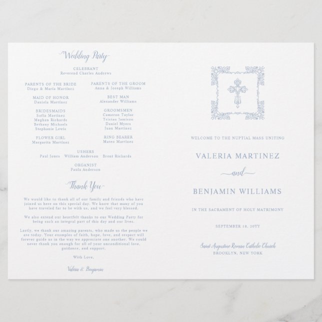 Ornamentado Dusty Programa Católico de Casamentos  (Frente)