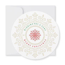 Ornamentado Elegante Floco de Neve Cartões de nata