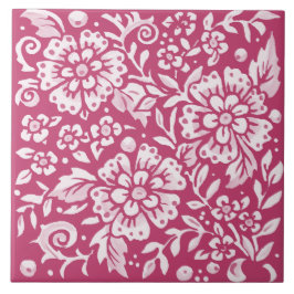Ornamentado Magenta Floral Grande Folha Folha de F
