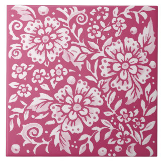Ornamentado Magenta Floral Grande Folha Folha de F