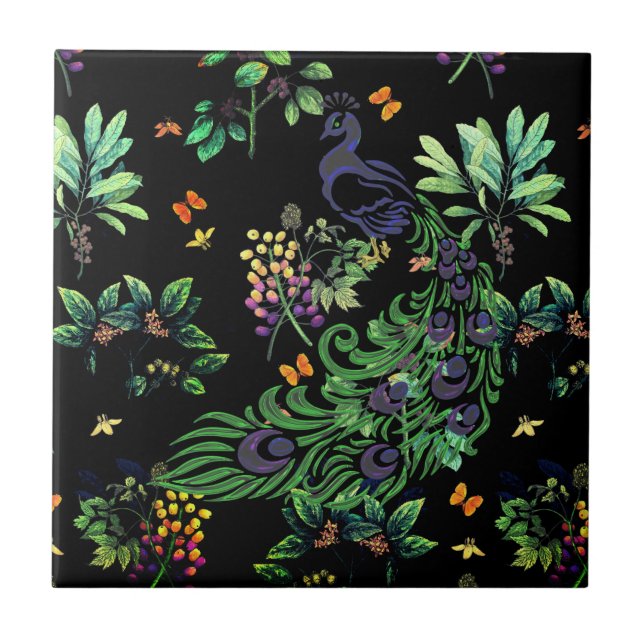 Ornamentado Peacock e Vintage Floral (Frente)