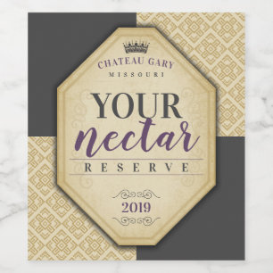 Ornamentado personalizado do rótulo do vinho casei