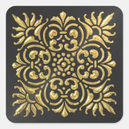 Ornamentado preto e Dourado adesivo