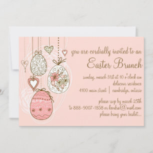 Ornamentado rosa Ovos de Páscoa Páscoa Convite Bru