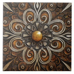 Ornamentado Scrollwork com o Ouro Center 3