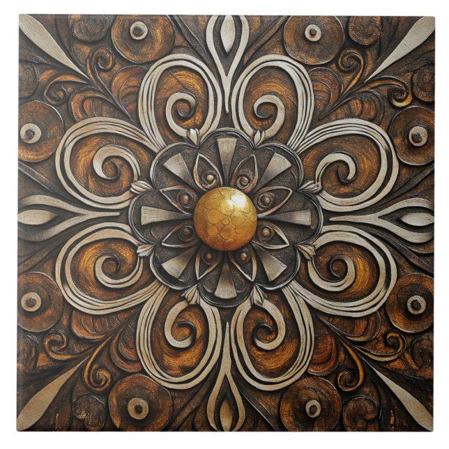 Ornamentado Scrollwork com o Ouro Center 3 (Frente)