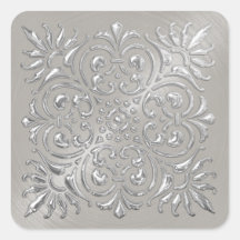 Ornamentado Silver Emboscada Adesivo