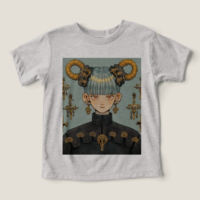 Ornamentado Steampunk Fantasy Animy Girl (Design frontal)