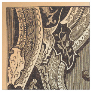 Ornamentado Tecido Vitoriano de Painel Floral