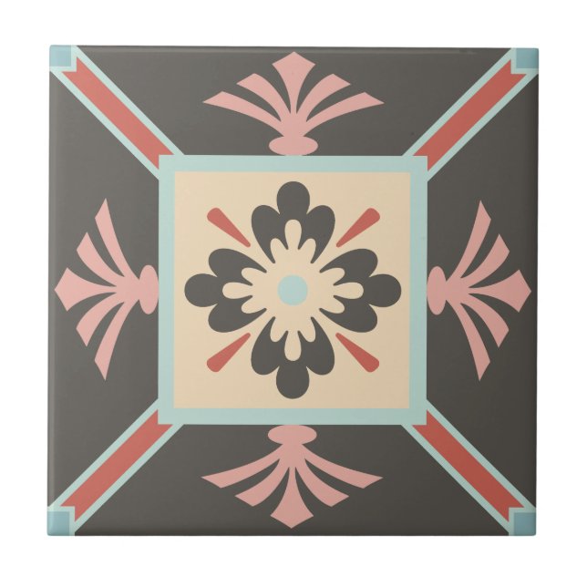 Ornamentado Vintage Earth Tones Floral (Frente)