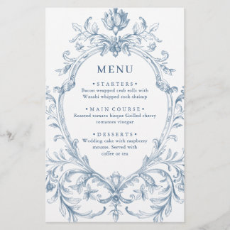 Ornamentado vitoriano Grace Dusty Blue WedeMenu