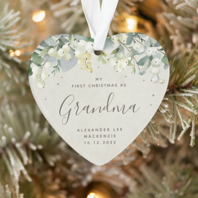 Ornamento 1º Natal Avô/Qualquer Parente Foto Coração (Árvore)