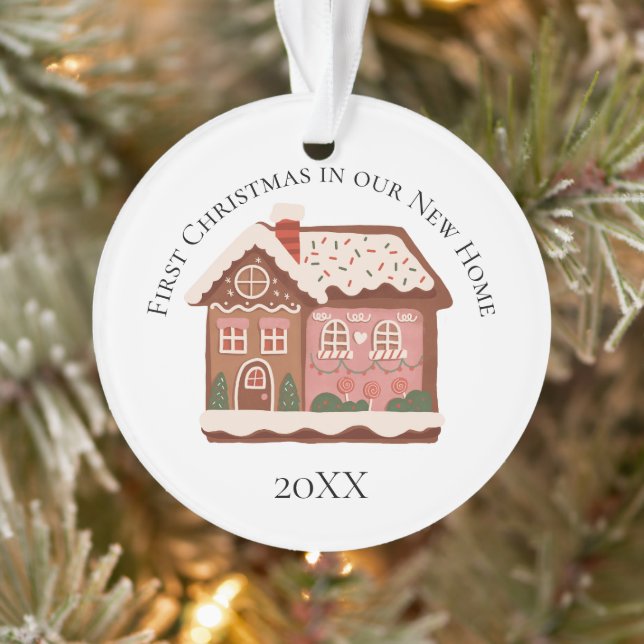 Ornamento 1º Natal em nossa Casa de Natal de Gengibre Nova C (Árvore)