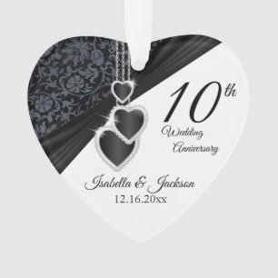 Ornamento 10º Aniversário do Casamento Onyx
