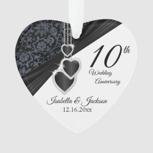 Ornamento 10o Lembrança do aniversário de casamento do ônix