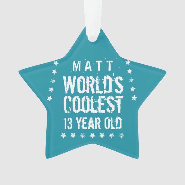 Ornamento 13 Birthday World's Legal 13 Year Old Teal Z13 (Frente)