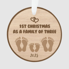 Ornamento 1rua de Natal como Família de três