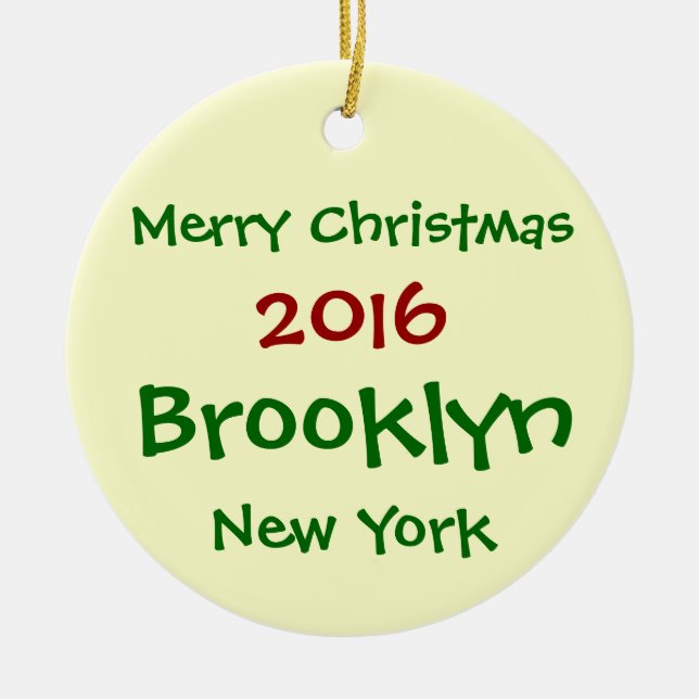 ORNAMENTO 2016 DO FELIZ NATAL DE NEW YORK BROOKLYN (Frente)