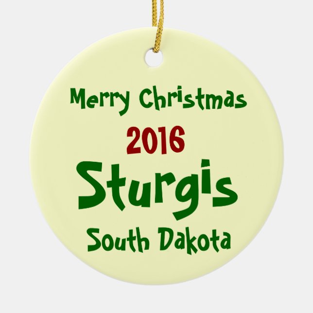 ORNAMENTO 2016 do FELIZ NATAL de Sturgis South (Frente)