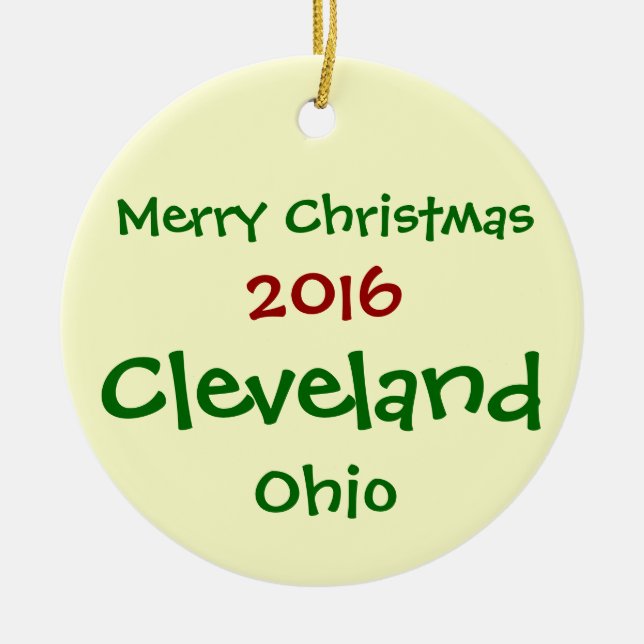 ORNAMENTO 2016 NOVO DO FELIZ NATAL DE CLEVELAND (Frente)