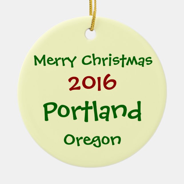 ORNAMENTO 2016 NOVO DO FELIZ NATAL DE PORTLAND (Frente)