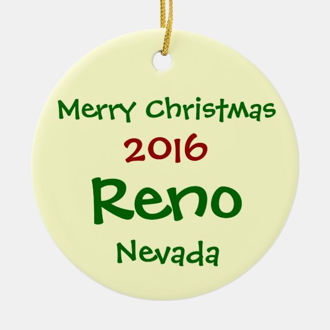 ORNAMENTO 2016 NOVO DO FELIZ NATAL DE RENO NEVADA (Frente)