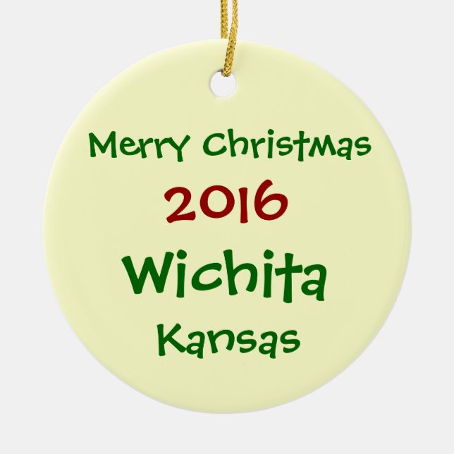 ORNAMENTO 2016 NOVO DO FELIZ NATAL DE WICHITA (Frente)