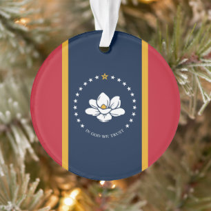 Ornamento 2020 Novo Mississipi em Deus Confiamos na bandeira