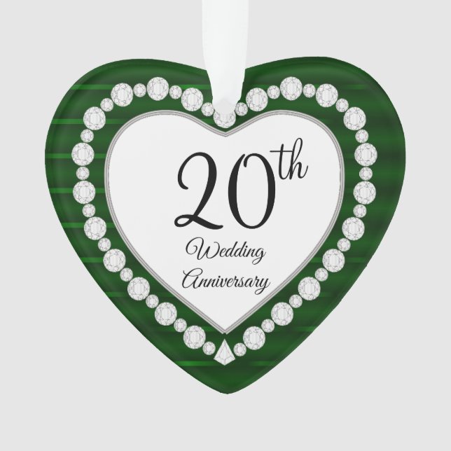 Ornamento 20 Emerald Wedding Anniversário KeepsaDesign (Frente)