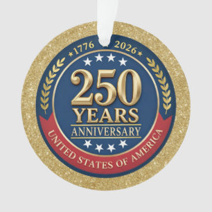 Ornamento 250º Aniversário EUA Patriótico   1776–2026