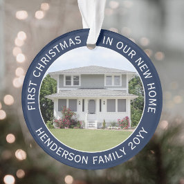 Ornamento 2 fotos da primeira casa do Natal Novo Marinho dom