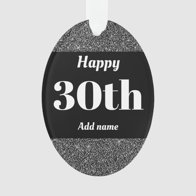 Ornamento 30 de adorno de presente de aniversário personaliz (Frente)