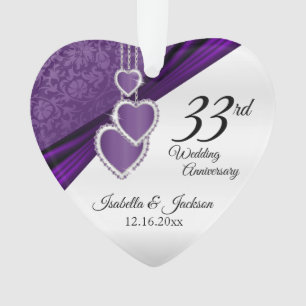 Ornamento 33º Ametist Roxo Casamento Aniversário Keepsasael