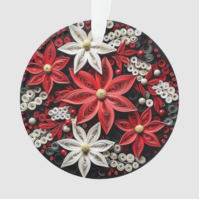 Ornamento 3d Enchimento da Flor de Natal (Frente)