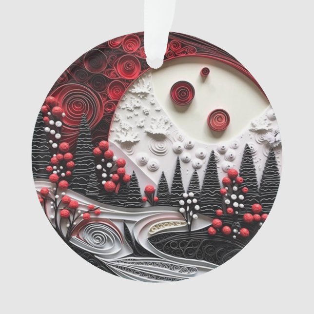 Ornamento 3d Panorama de Natal em Papel Enchido (Frente)